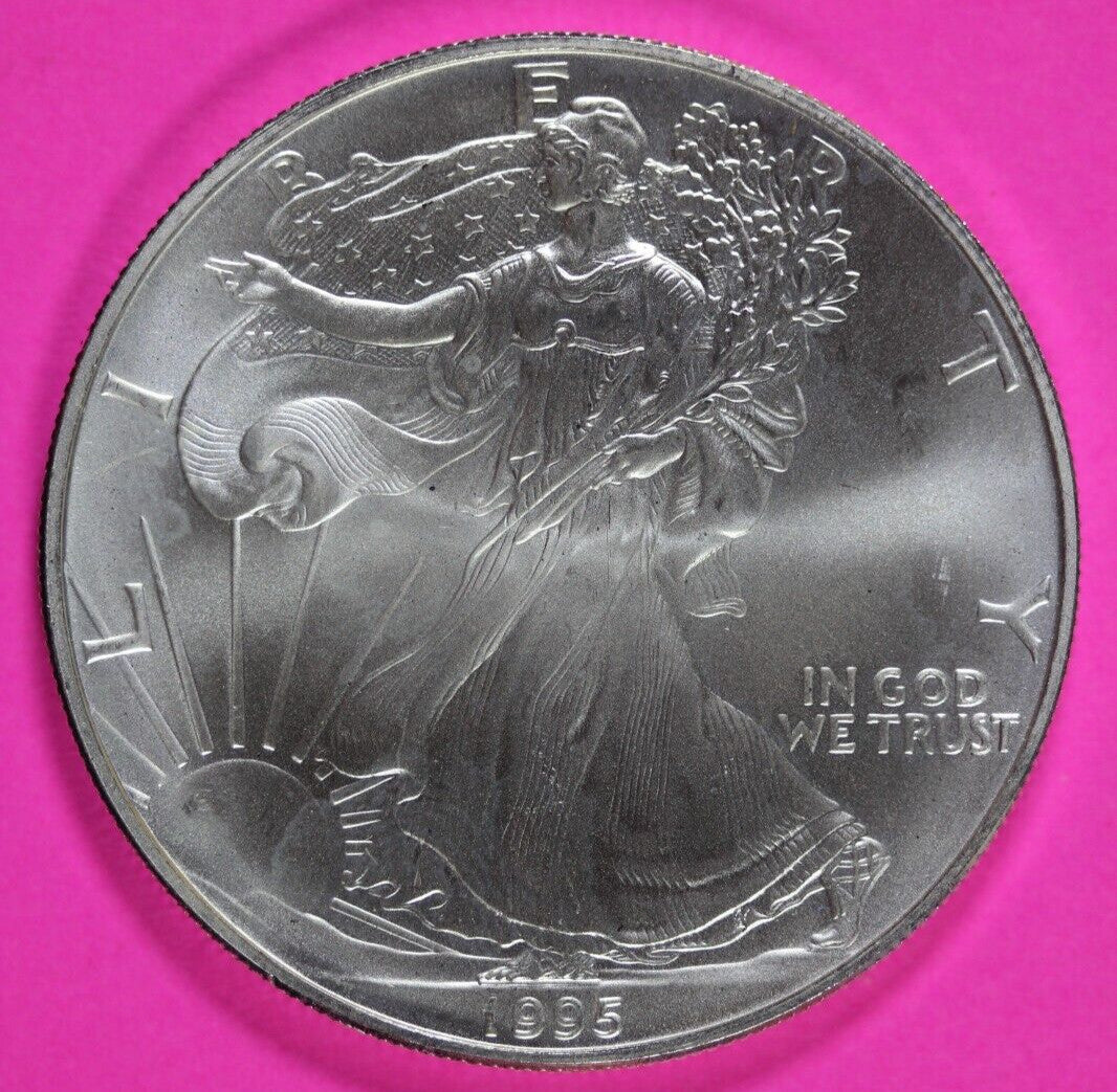 Key Date 1995 BU American Silver Eagle Key Date 1 Ounce .999 Exact Coin Shown 08