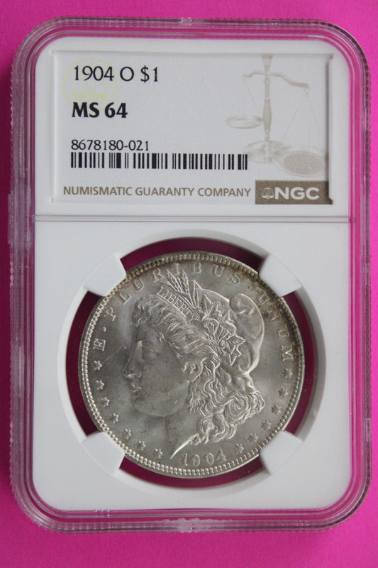 1904 O MS 64 Liberty Morgan Silver Dollar NGC Certified Graded Authentic 868