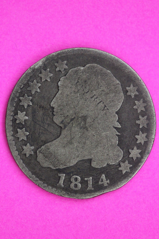 1814 Bust Capped Dime Lady Liberty Silver Coin Guaranteed Authentic Genuine 1362