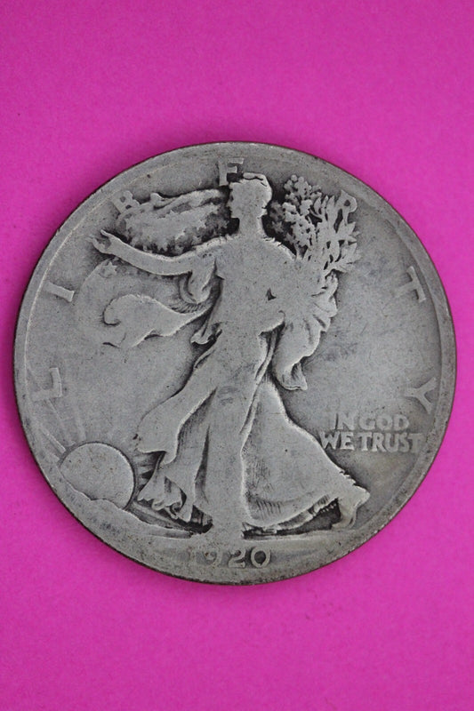 1920 D Walking Liberty Silver Half Dollar Guaranteed Authentic Genuine Coin 1170