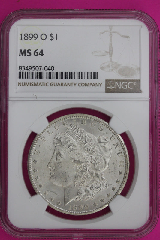 1899 O MS 64 Liberty Morgan Silver Dollar NGC Certified Graded Authentic 1036
