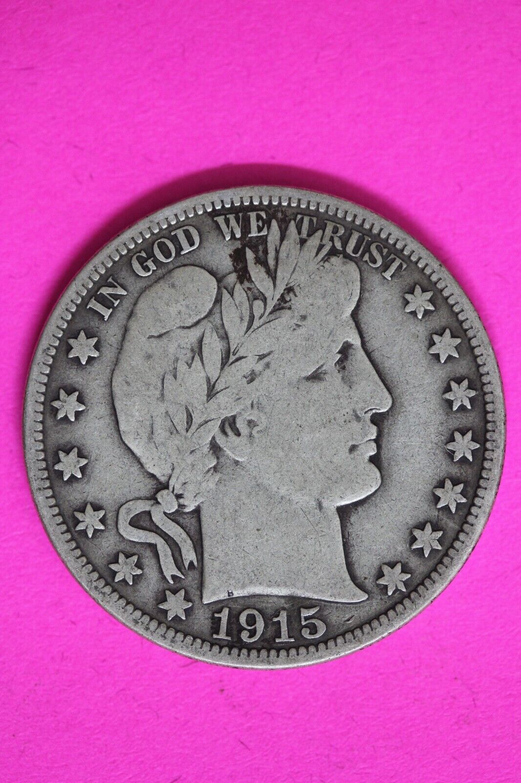 1915 D Barber Liberty Half Dollar Scarce Semi Key Date Coin Denver Mint 113