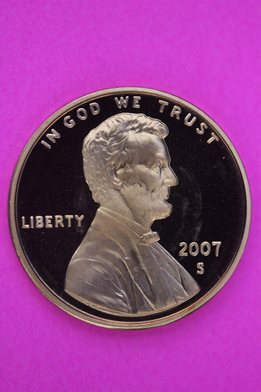 Gem Proof 2007 S Ultra Deep Cameo Lincoln Memorial Cent Same Coin In Pics TOM23