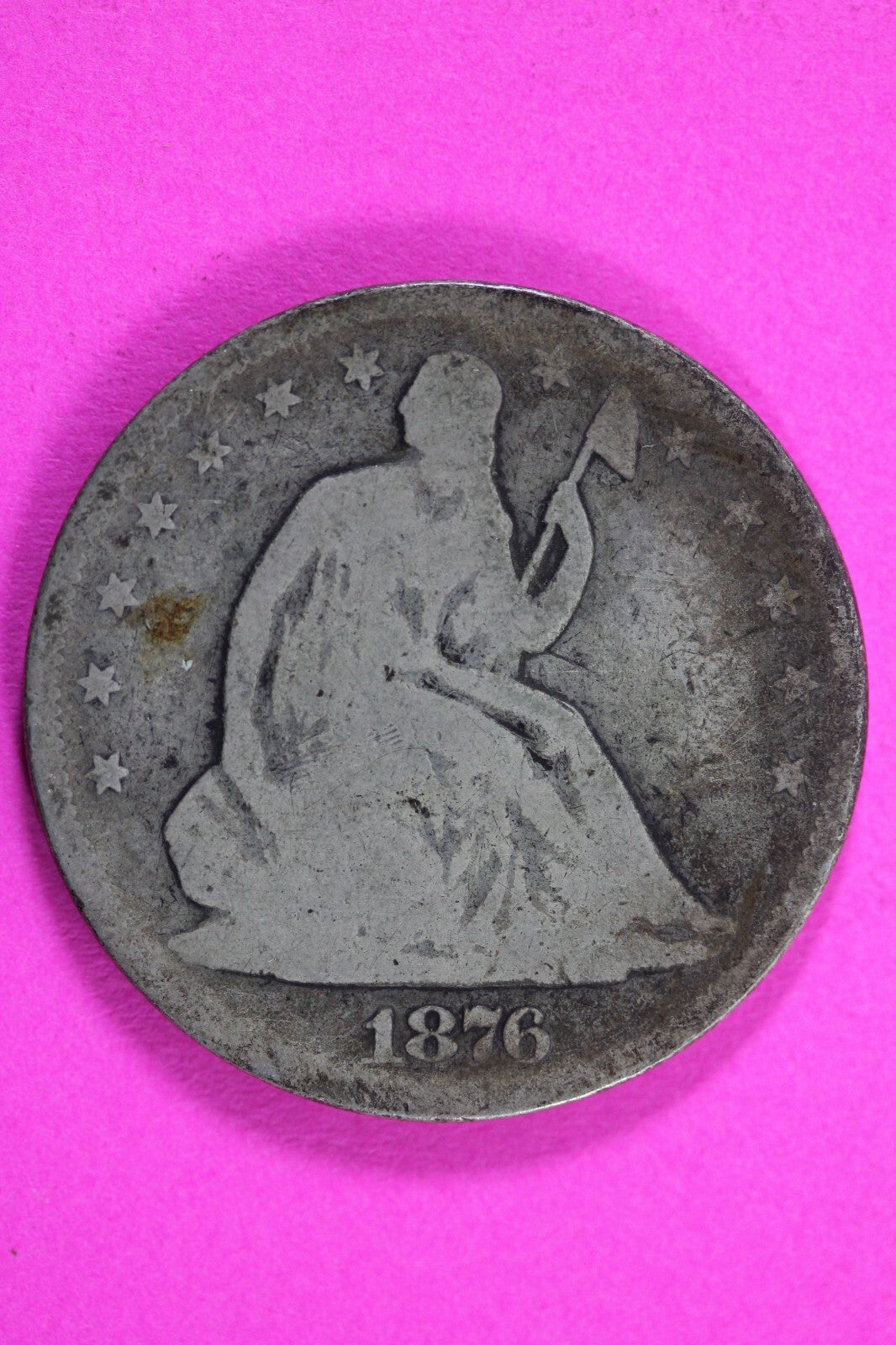 1876 P Seated Liberty Half Dollar Silver Semi Key Date Exact Coin In Pics 14