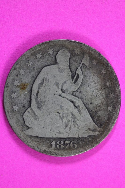 1876 P Seated Liberty Half Dollar Silver Semi Key Date Exact Coin In Pics 14