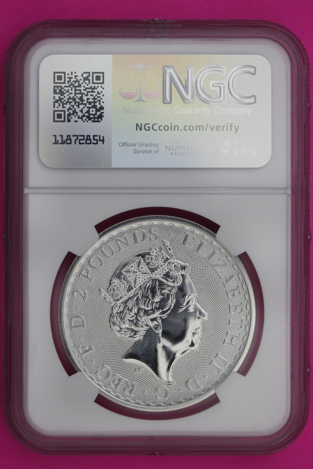 2017 MS 69 Great Britain £2 Britannia 20th Anniversary Privy NGC Graded Slab 885