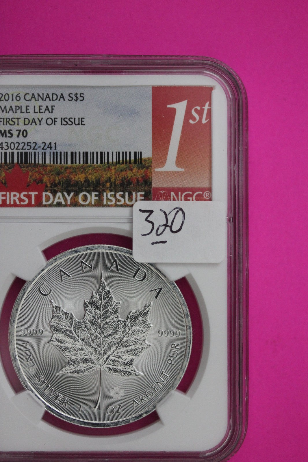 2016 Silver Maple Leaf MS 70 Canada NGC Certified Graded Authentic Slab 320
