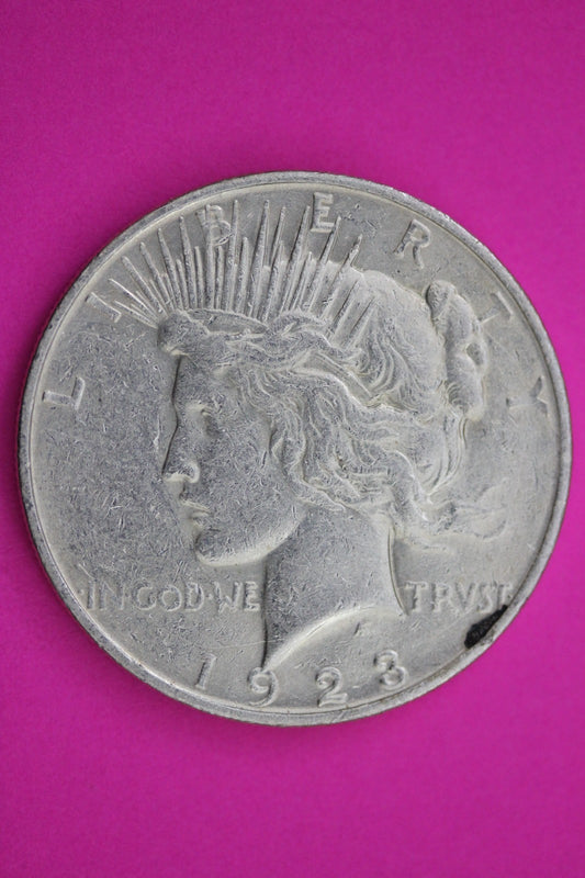 1923 D Peace Silver Dollar LIberty Coin Guaranteed Genuine American Seller 2018