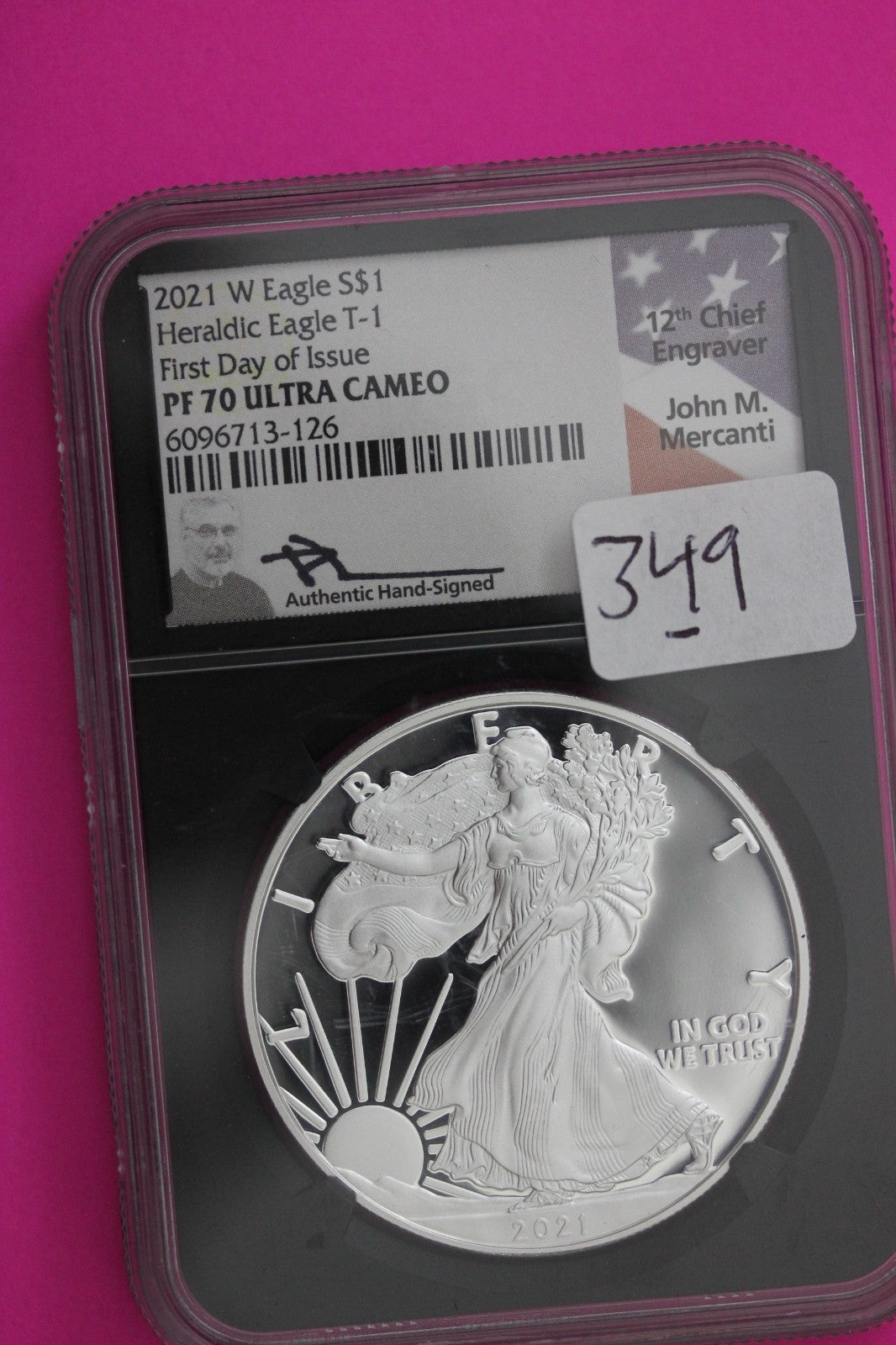 2021 W T1 PF 70 Silver Eagle NGC Mercanti Sig Certified Graded Authentic 349