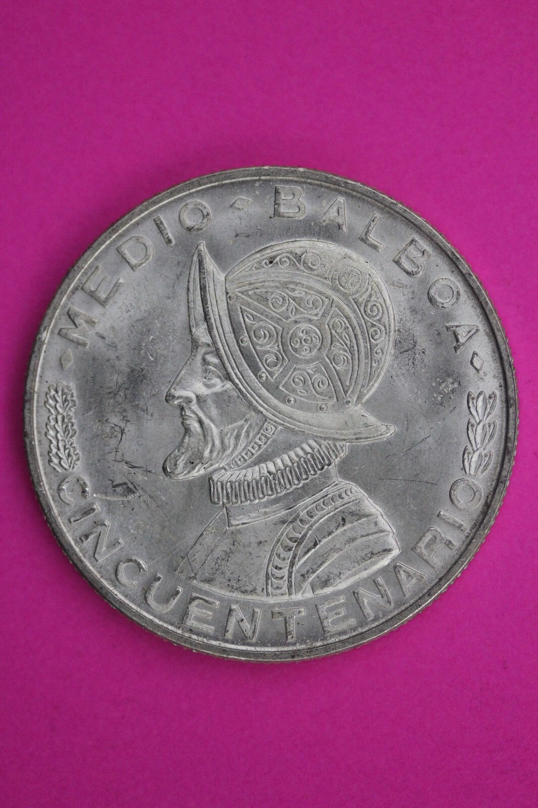 Gem Brilliant Uncirculated 1953 Panama Half Balboa Silver Low Mintage Coin 08