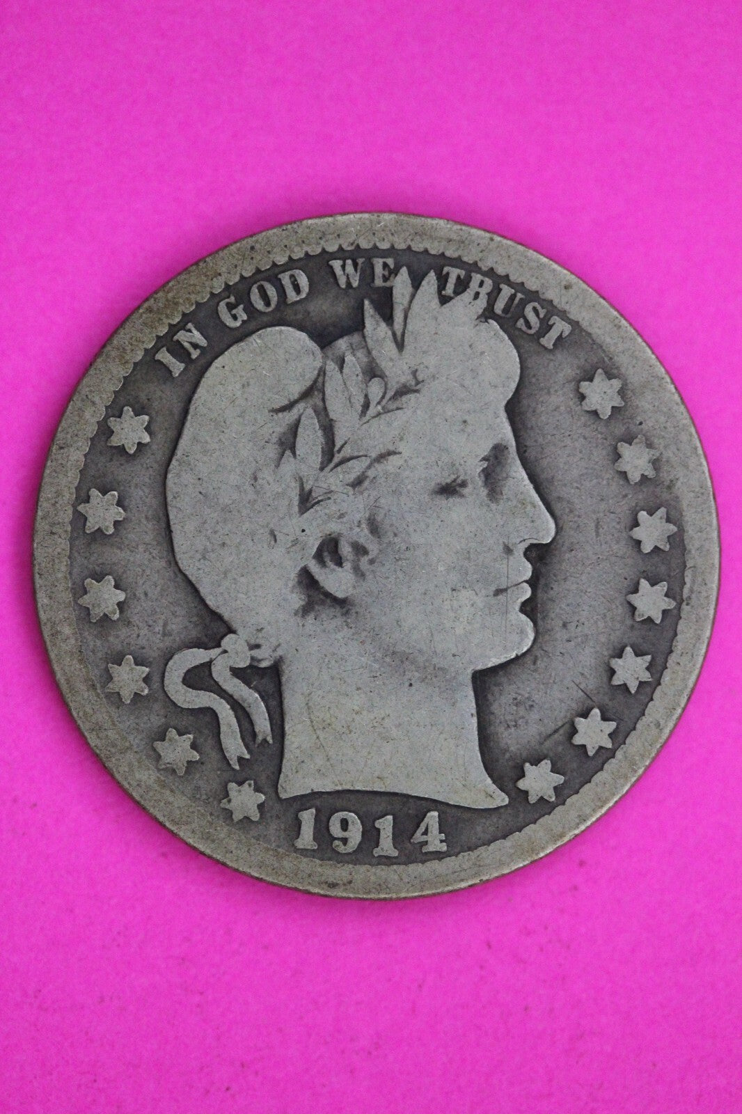 1914 S Barber Liberty Silver Quarter Guaranteed Authentic & Genuine Coin 1384