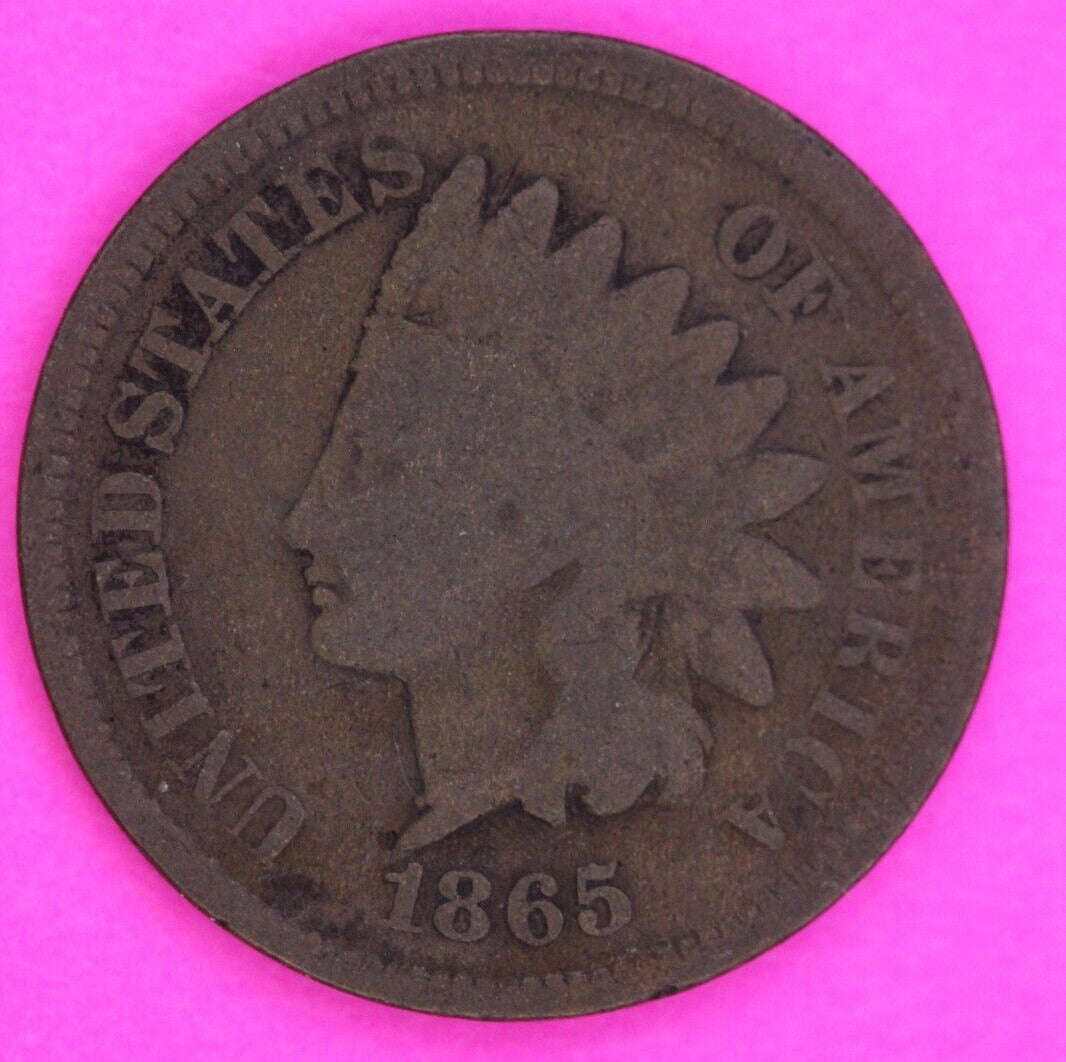 1865 Fancy 5 Indian Head Cent Penny Scarce Early Type Exact Coin Shown 330