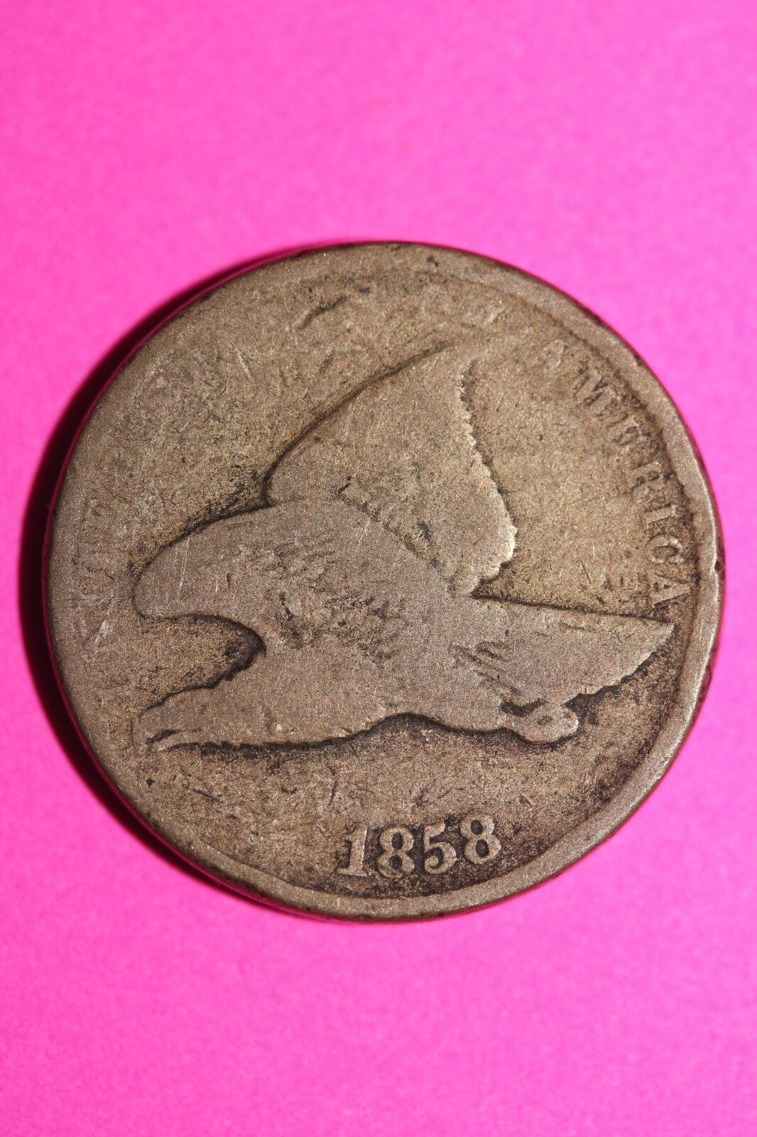 1858 Flying Eagle Cent Penny Exact Scarce Early Type Exact Coin as Pictured 145