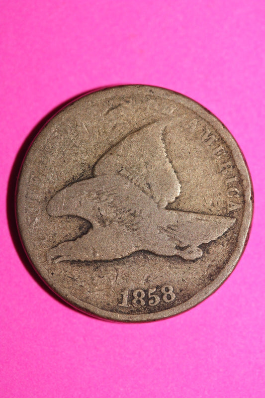 1858 Flying Eagle Cent Penny Exact Scarce Early Type Exact Coin as Pictured 145
