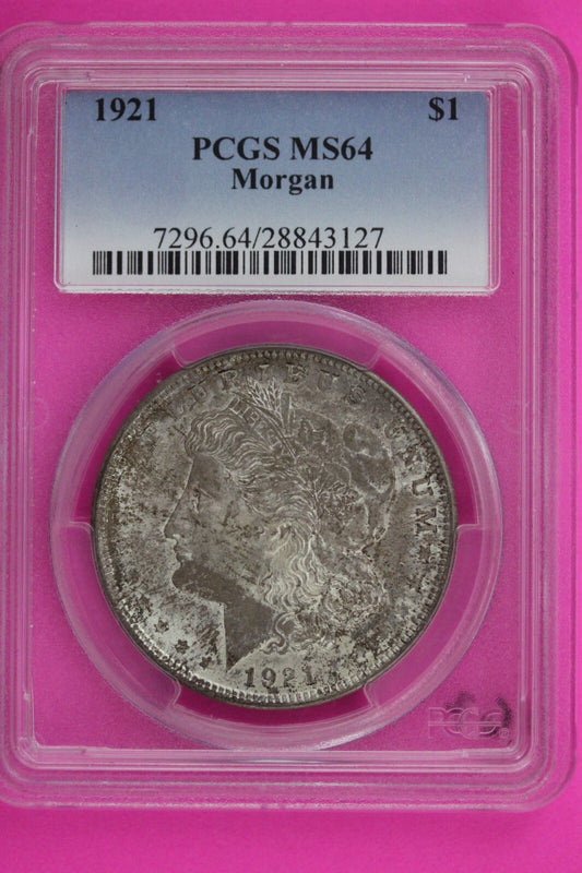 1921 P MS 64 Liberty Morgan Silver Dollar PCGS Certified Graded Authentic 1146