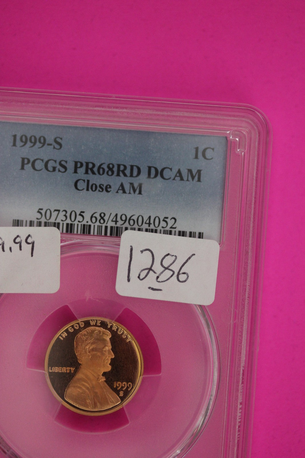 1999 S PR 68 Red Close AM Abraham Lincoln Memorial Cent DCAM PCGS Certified 1286