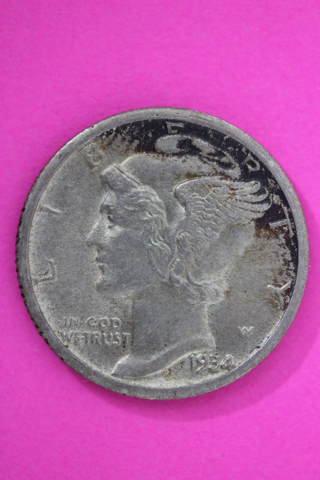 1934 P Mercury Winged Liberty Dime Semi Key Date Exact Same Coin In Pics 69