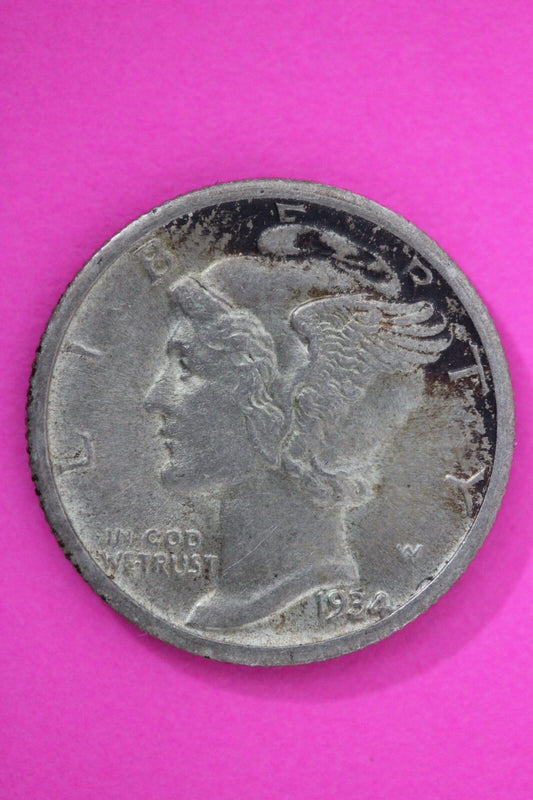 1934 P Mercury Winged Liberty Dime Semi Key Date Exact Same Coin In Pics 69