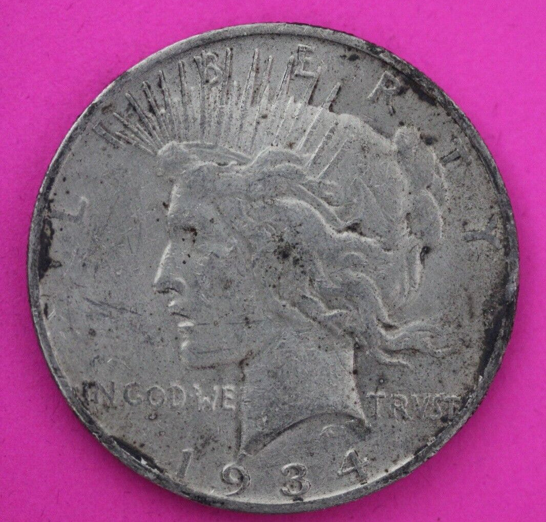 1934 S Liberty Peace Silver Dollar Scarce Semi Key Date Coin San Francisco 83