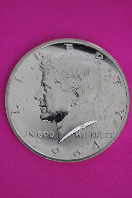 Accented Hair 1964 Proof John F Kennedy Silver Half Dollar Milk Spots N468