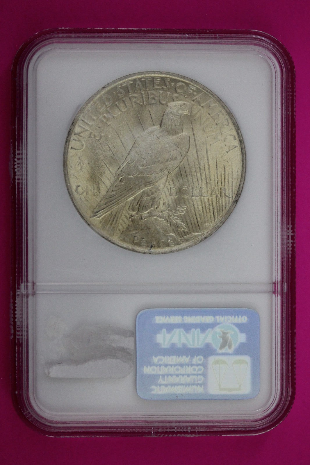 1923 P MS 64 Liberty Peace Silver Dollar NGC Graded Authentic Certified Slab 49