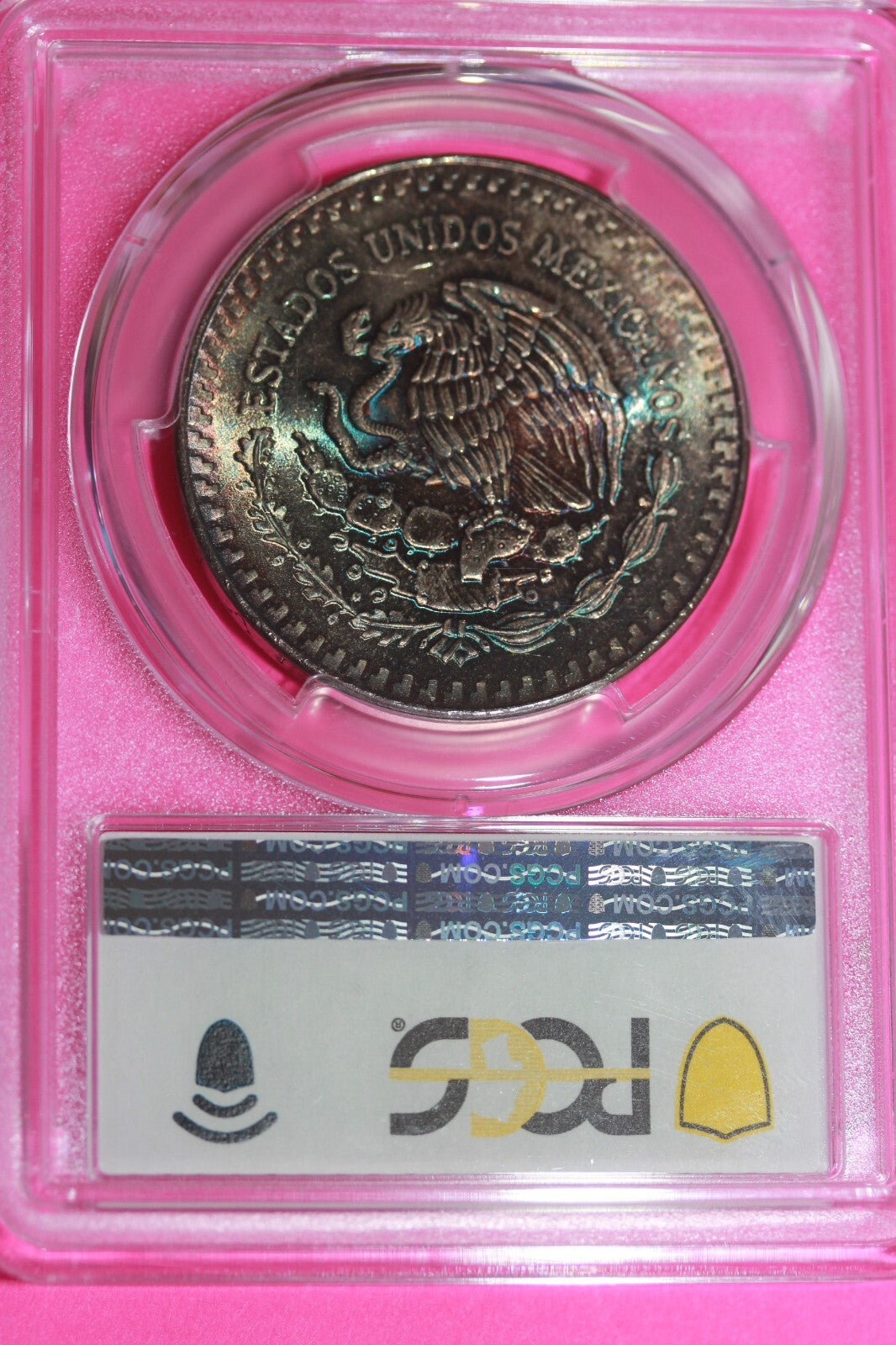 Rainbow Toned 1985 MS 67 Libertad Mexico 1 OZ Silver Coin PCGS Certified 111