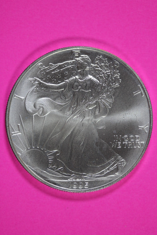 Key Date 1995 BU American Silver Eagle Key Date 1 Ounce .999 Exact Coin Shown 02