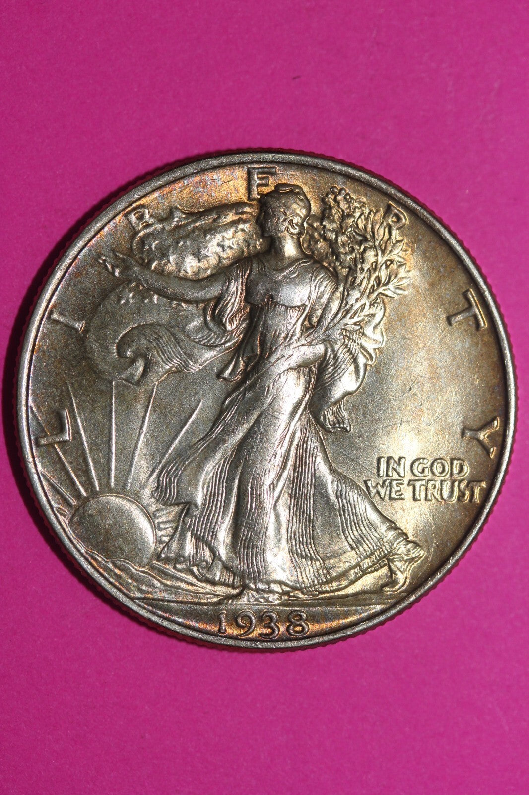 High Grade 1938 P Walking Liberty Silver Half Dollar Guaranteed Authentic 1020