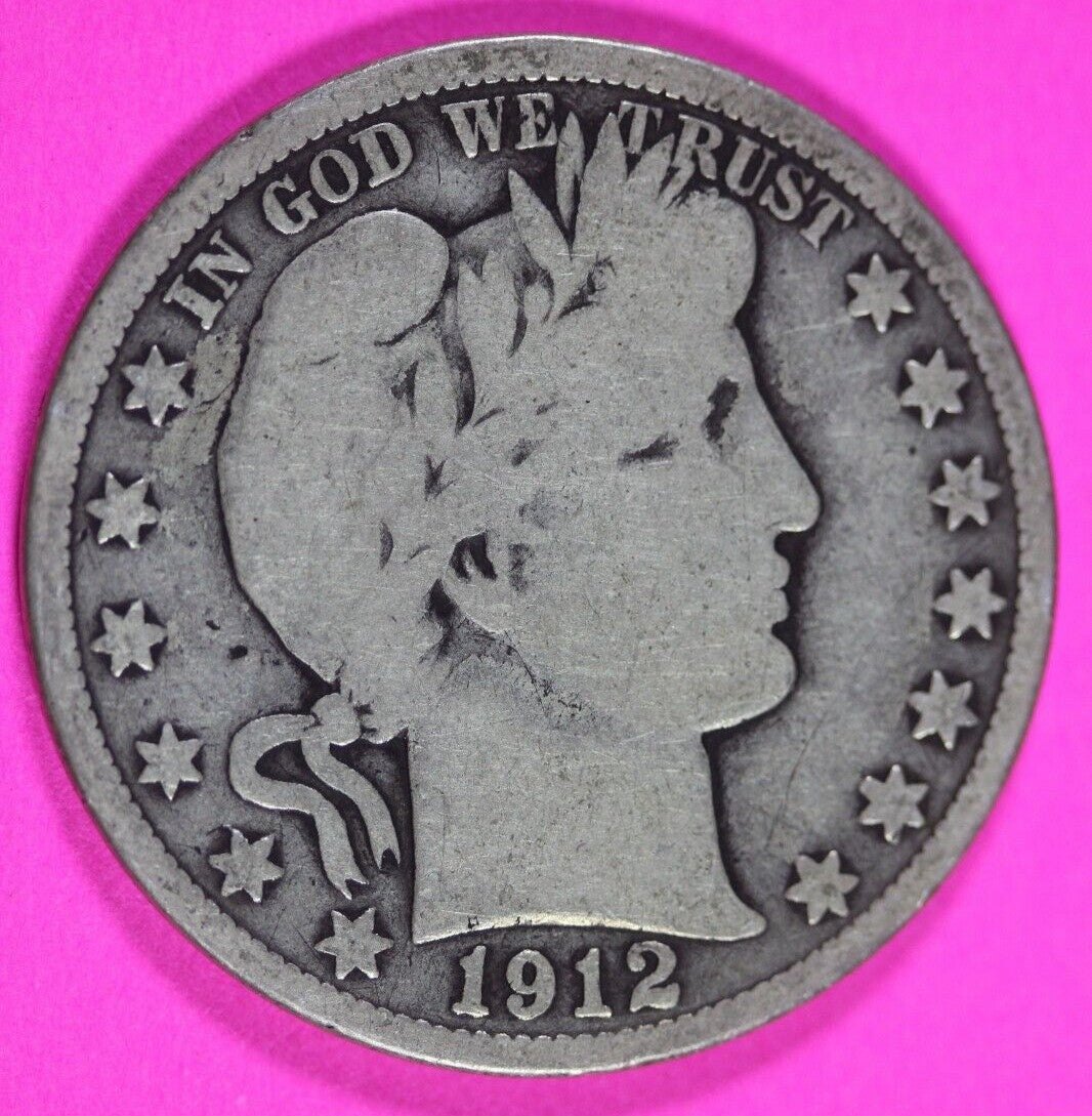 1912 P Barber Liberty Half Dollar Scarce Semi Key Date Coin Philadelphia 284