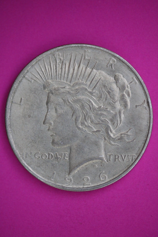 1926 D Peace Lady Liberty Semi Key Date Silver Dollar Guaranteed Authentic 2708