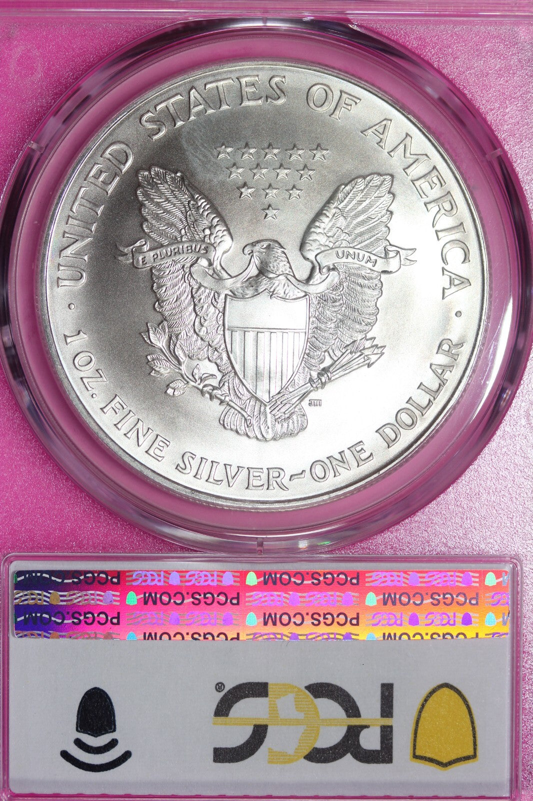 Toned 1996 MS 67 American Silver Eagle PCGS Graded Authentic Certified Slab 180
