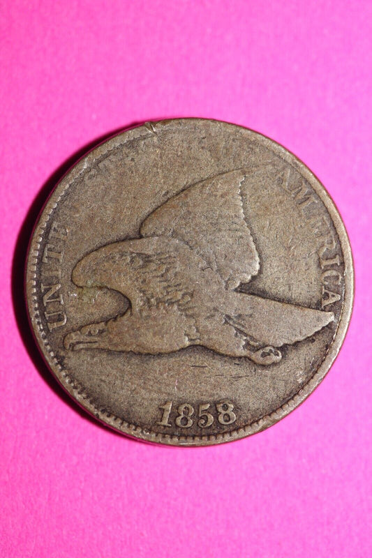 1858 Flying Eagle Cent Penny Exact Scarce Early Type Exact Coin as Pictured 77