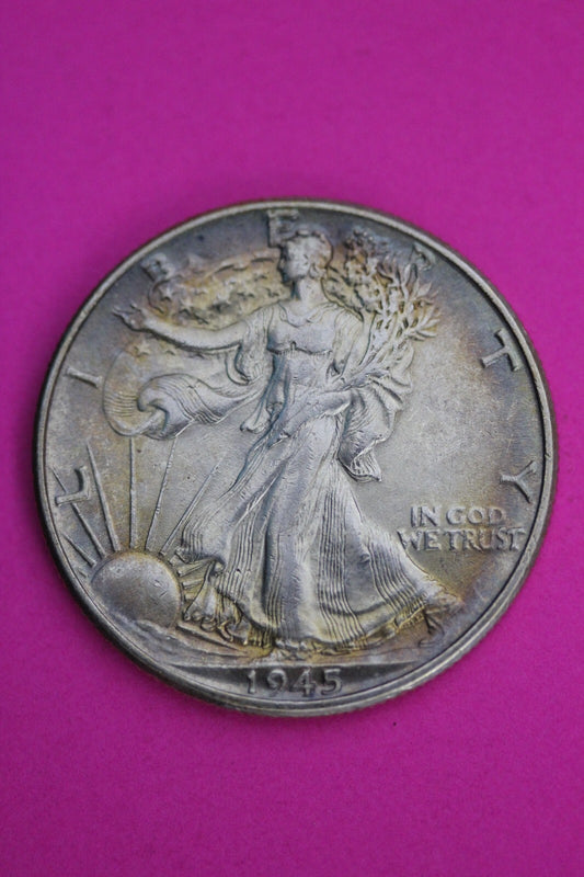 Nicely Toned High Grade 1945 P Walking Liberty Half Dollar Silver Coin 134
