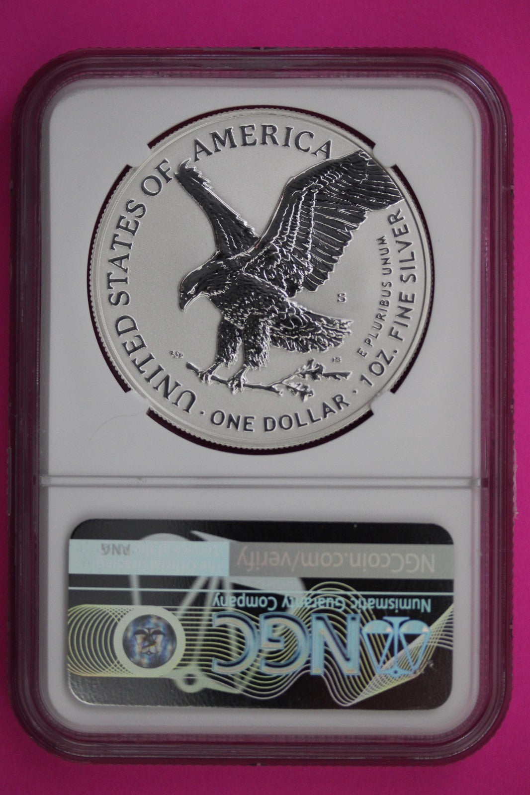 2021 S T2 Reverse Proof Silver Eagle PF 70 One Coin From Design Set NGC Slab 82