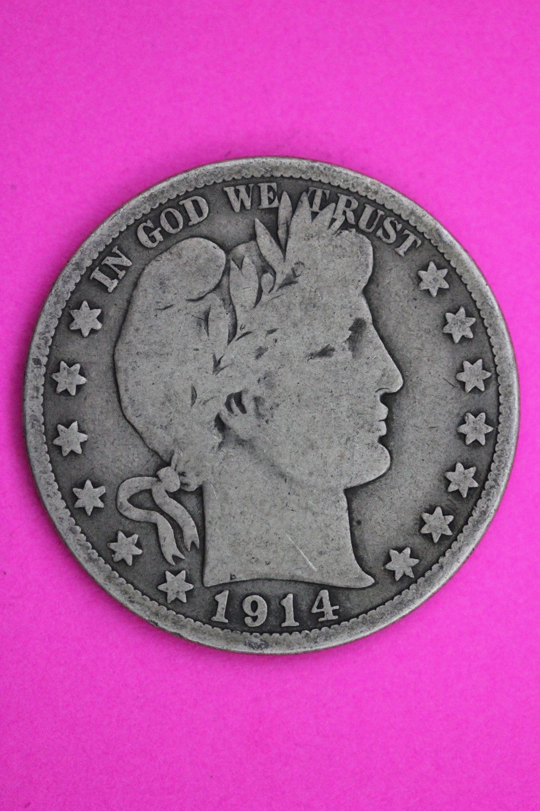 1914 S Barber Liberty Silver Half Dollar Guaranteed Authentic Genuine Coin 2273