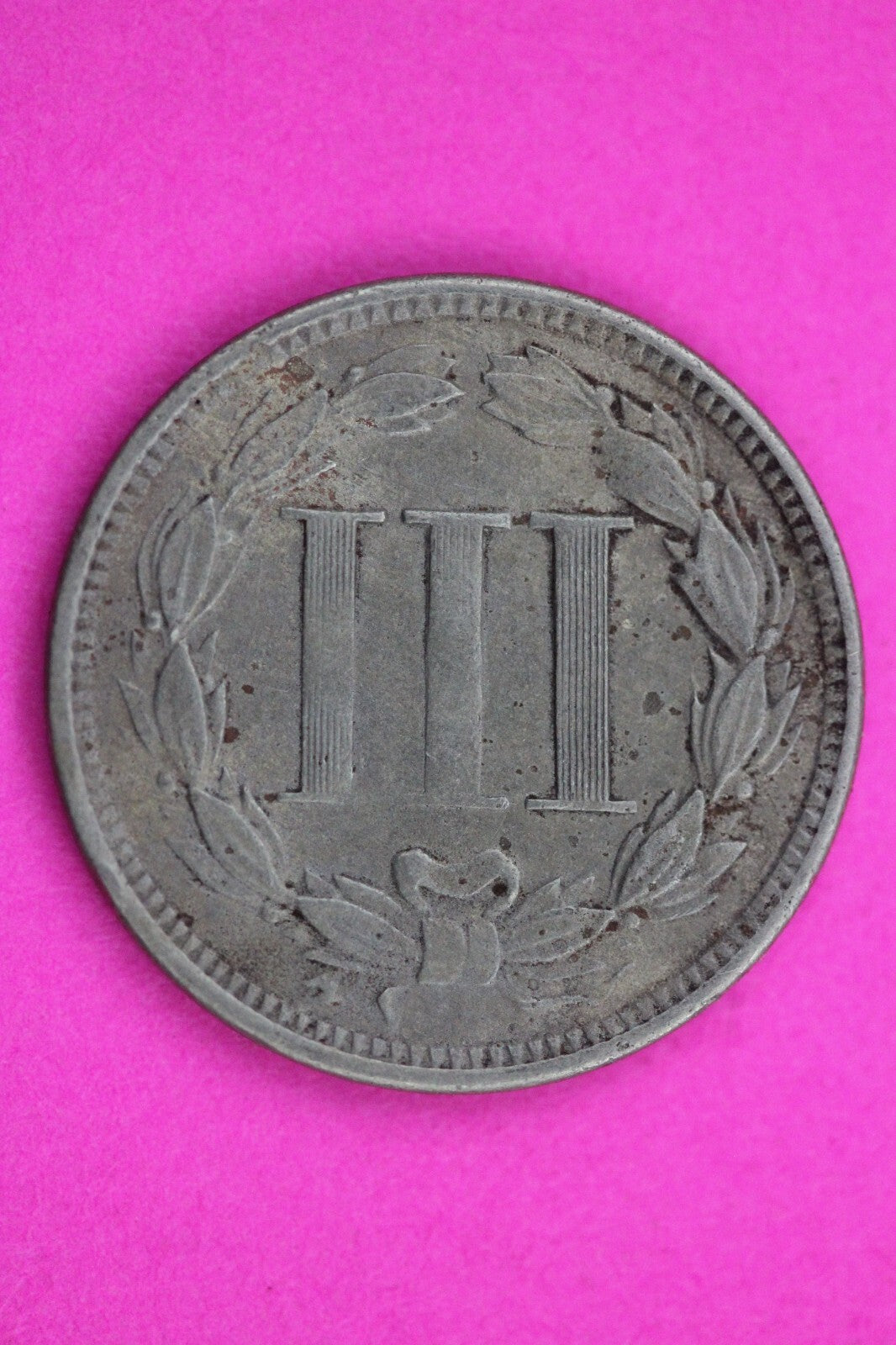 Hi Grade 1865 Three 3 Cent Nickel Semi Key Date Coin Same Coin In Pic 2-268