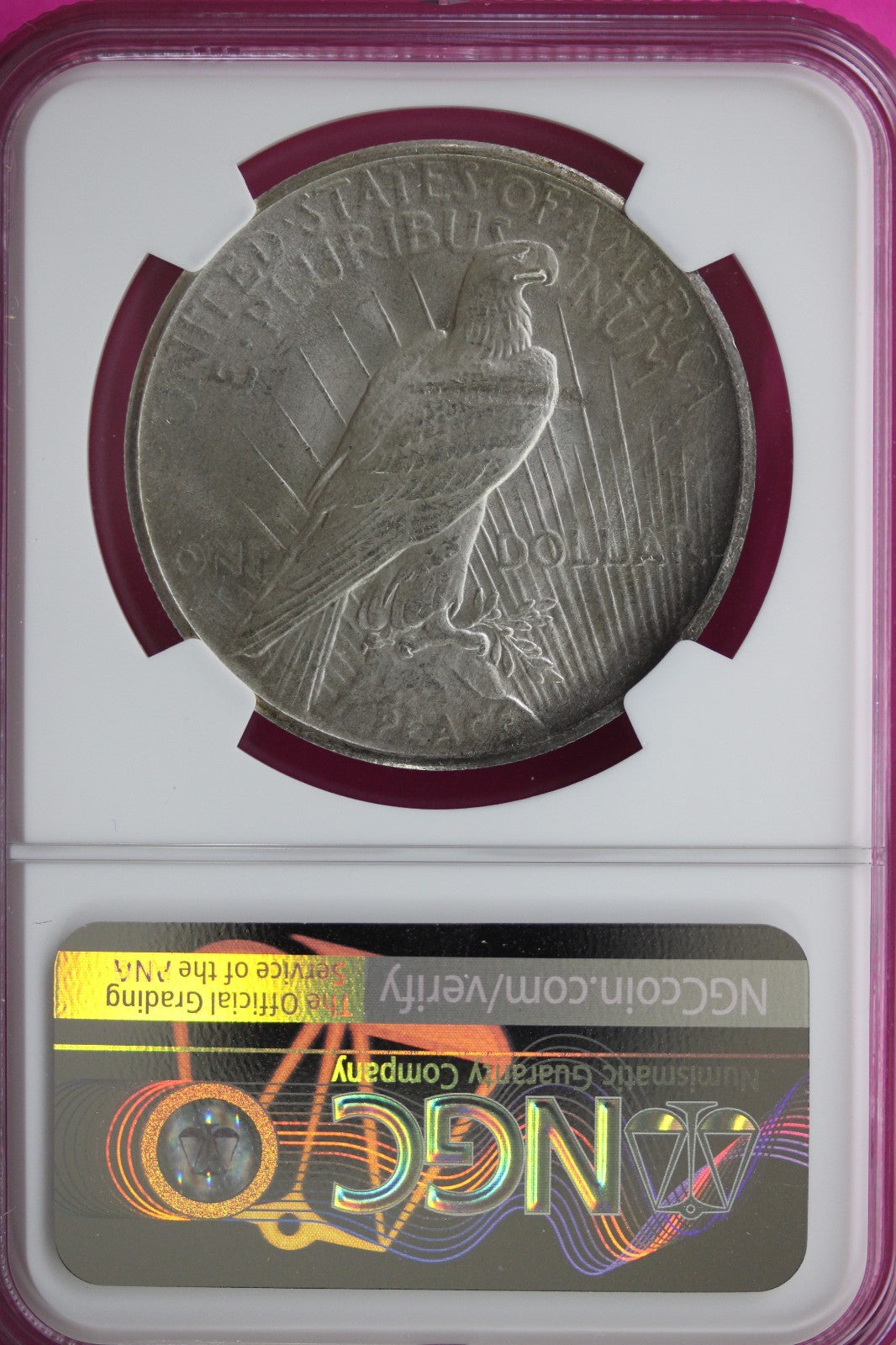 Mint Error 1926 P MS 62 Liberty Peace Silver Dollar NGC Reverse Struck Thru 81