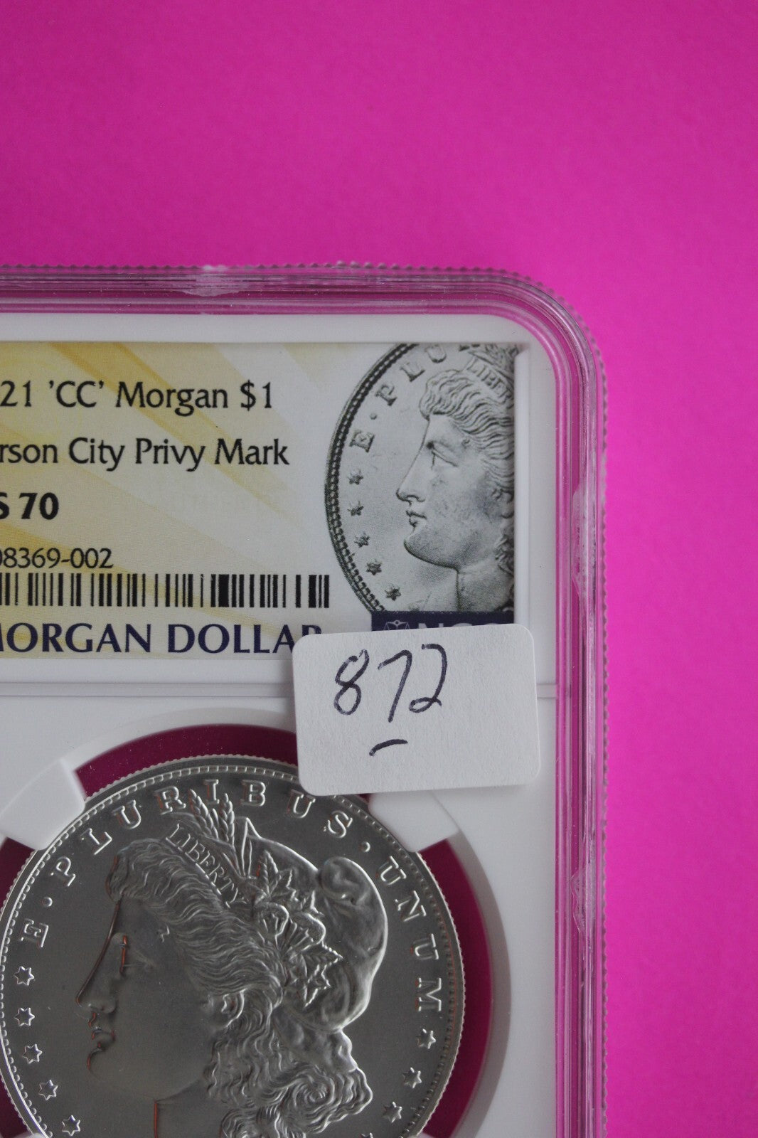 Rare 2021 CC MS 70 Carson City Privy Mark Morgan Silver Dollar NGC Certified 872