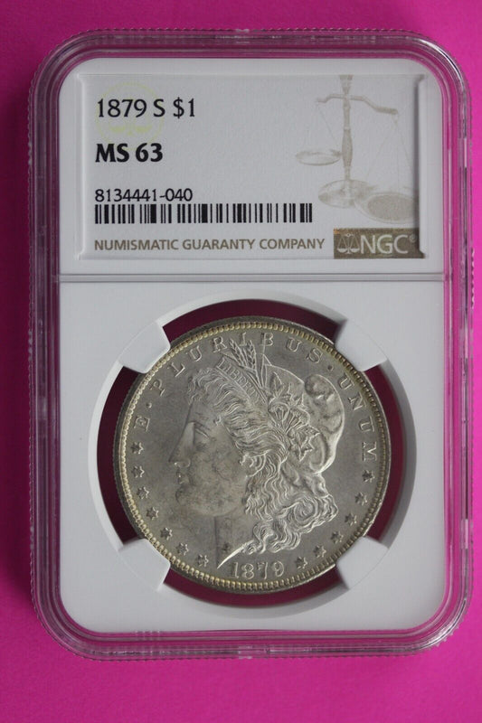 1879 S MS 63 Liberty Morgan Silver Dollar NGC Certified Slab Free Shipping 671