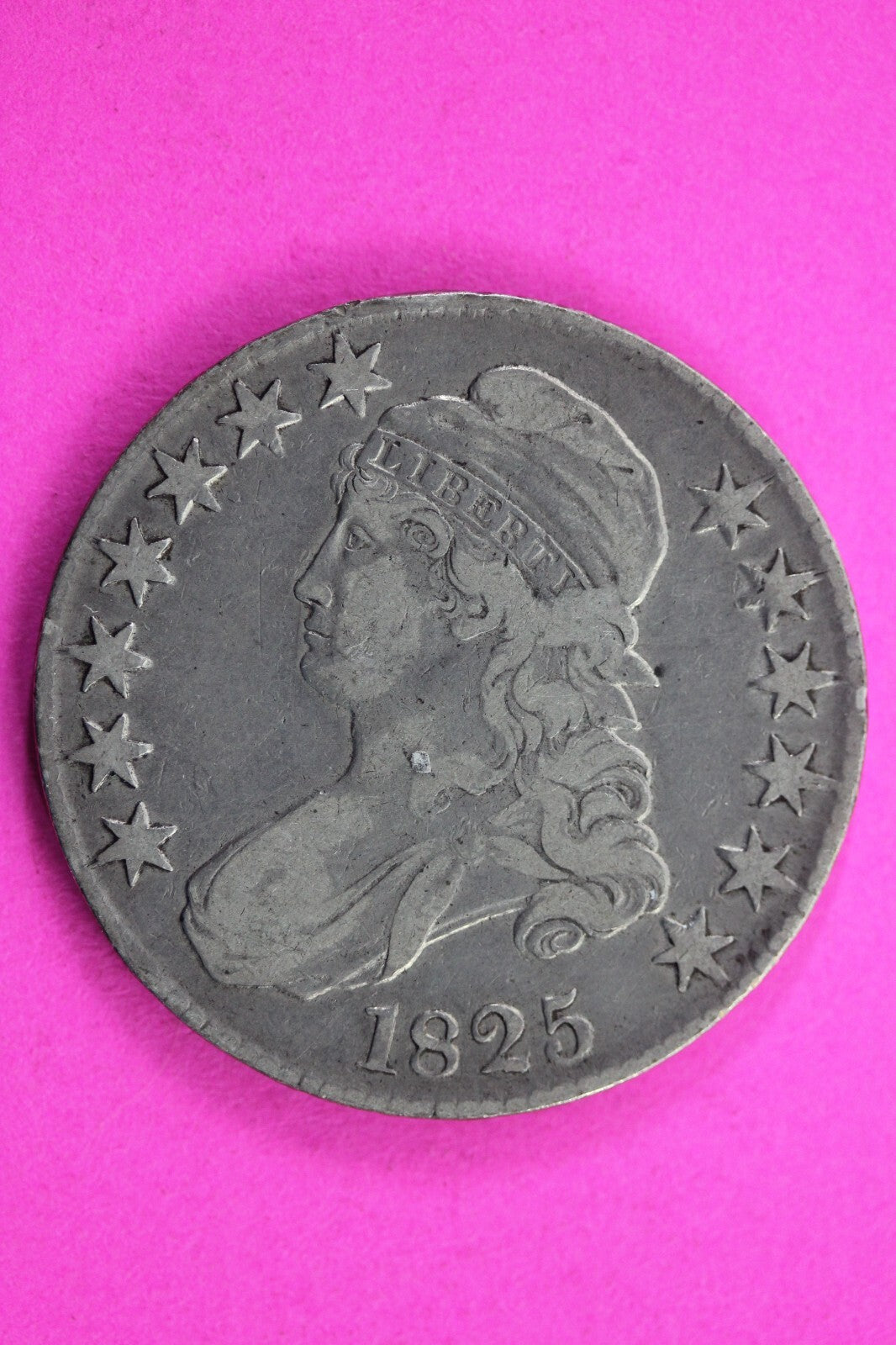 1825 Capped Bust Half Dollar Exact Coin In Pics Silver Rare Semi Key Date 06