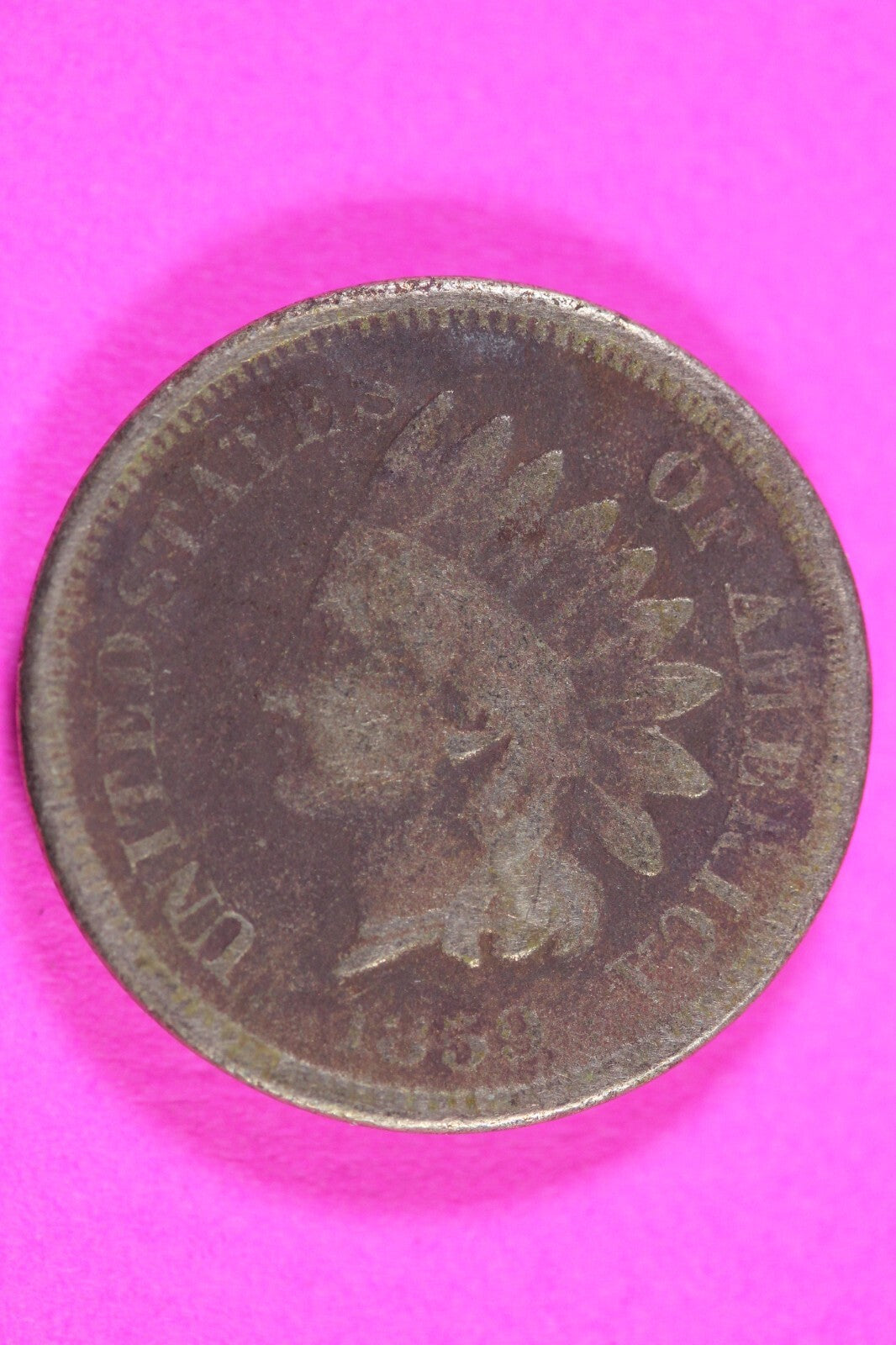 1859 Copper Nickel Indian Head Cent Penny Rare Type Coin Exact Coin Pictured 247