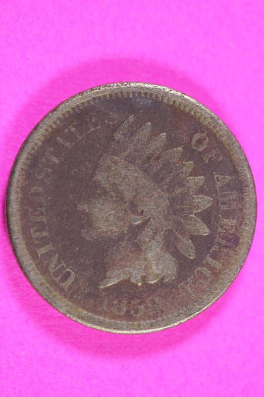 1859 Copper Nickel Indian Head Cent Penny Rare Type Coin Exact Coin Pictured 247