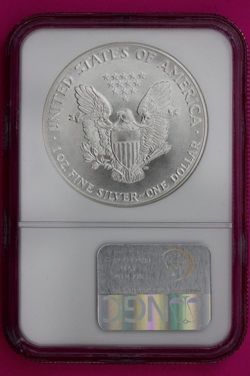 1986 MS 69 Silver Eagle Coin 1 OZ .999 NGC Graded Certified Authentic Slab 465
