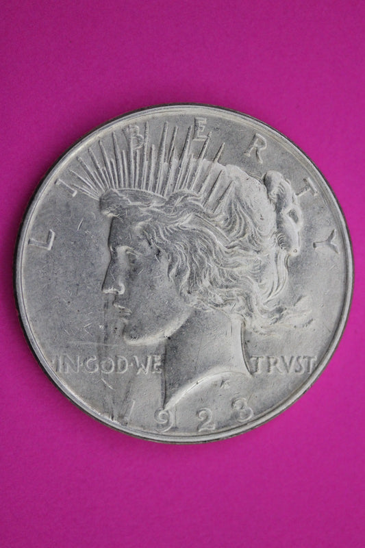 1923 D Peace Silver Dollar LIberty Coin Guaranteed Authentic U.S.A. Seller 1958
