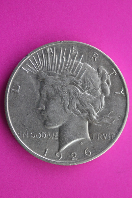High Grade 1926 S Peace Silver Dollar LIberty Coin Guaranteed Authentic 0372N