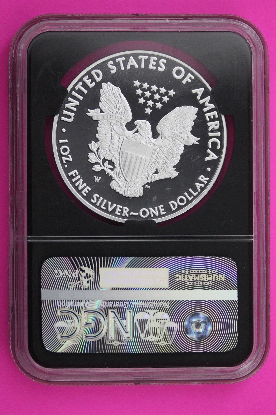 2016 W PF 70 Proof DCAM Silver American Eagle Lettered Edge NGC Mercanti Sig 519