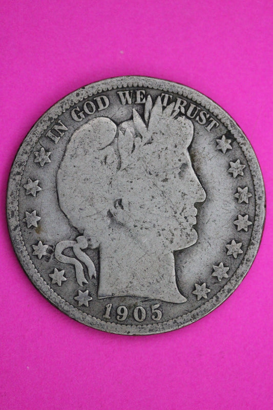 1905 O Barber Liberty Silver Half Dollar Guaranteed Authentic Genuine Coin 2346