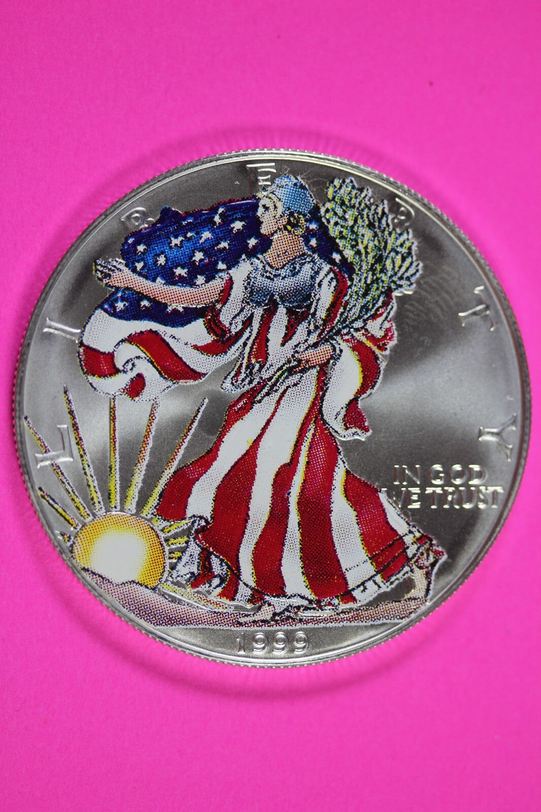 Colorized 1999 American Silver Eagle 1 Ounce .999 Fine Exact Coin Shown 176