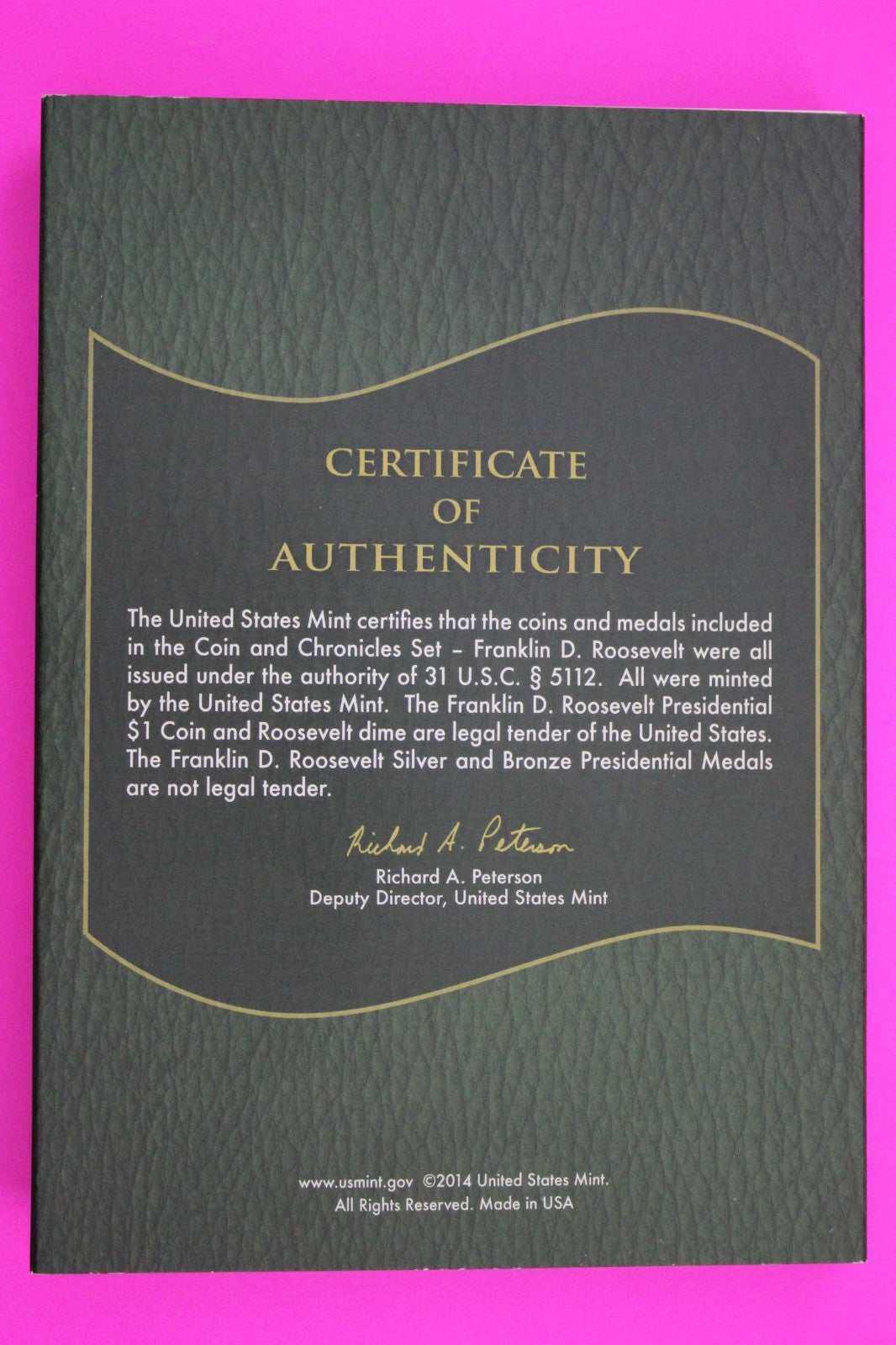 Gem 2014 Franklin Roosevelt Coins & Chronicles Set 1 OZ Silver Box & COA 7035