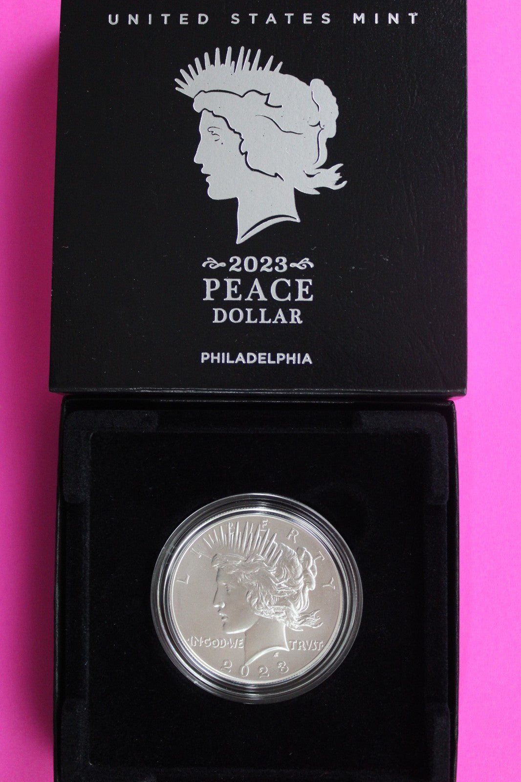 Gem Brilliant Uncirculated 2023 P Peace Silver Dollar 999 Fine Mint Box COA 6003